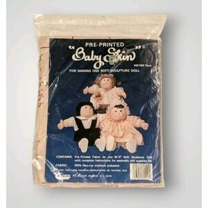 NOS Doll Body Kit Baby Soft Sculpture Pre Printed Fabric Skin Craft Vtg Raymar